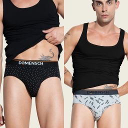 Pack of 2 Deo-Cotton Deodorizing V Shape Printed Men Brief-image-53
