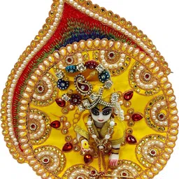 ecommall Laddu Gopal Dress Size 0 no with Mukut Mala Diwali Poshak Combo Set Fancy Dress-picture-41