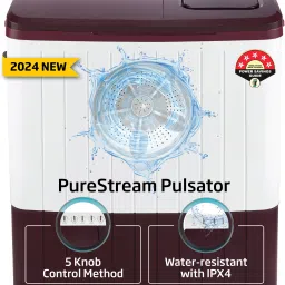 7 kg Semi Automatic Top Load Maroon, White-21