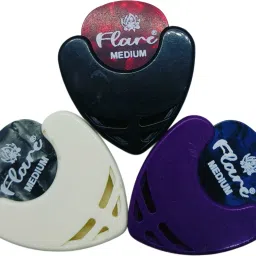 3 Guitar Picks Holders (Random colours) with 3 Guitar Picks Guitar Pick-23