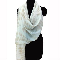 Printed Pure Cotton Women Beige Fancy Scarf, Stole-image-7
