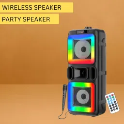 SACRO Pushpa(PORTABLE BLUETOOTH PARTY SPEAKER) 3D Sound With Karaoke Mic/RGB LightD319 40 W Bluetooth Party Speaker-picture-17