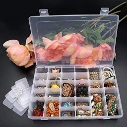Plastic Storage Box with Adjustable Pills Drugs Earrings Bead Jewelry Small Storage Basket-21