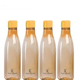 Kuber Industries Orange Set of 6 Plastic Printed Water Bottle-21