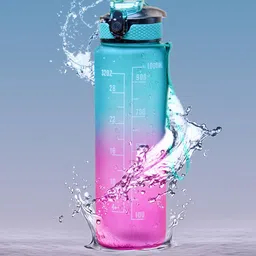MARKET99 Blue & Pink Colourblocked Water Bottle 1 L-49