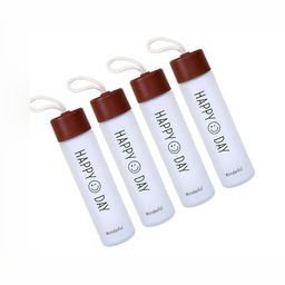 WELOUR Maroon 4 Pcs Glass Solid Water Bottle 450 ML-image-7