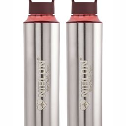 NIRLON Brown 2 Pieces Stainless Steel Solid Water Bottle-image-103
