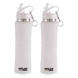 NIRLON White 2 Pieces Stainless Steel Sipper with Straw 750ml-image-68