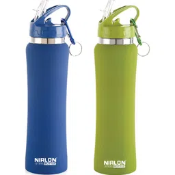 NIRLON Flip Bot Blue & Green 2 Pieces Stainless Steel Water Bottles 750ml Each-29