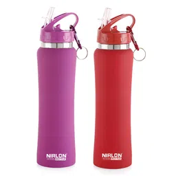 NIRLON Purple 2 Pieces Stainless Steel Water Bottles 750 ml Each-image-48