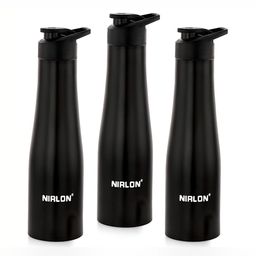 NIRLON Black 3 Pieces Stainless Steel Water Bottle 1 L-image-49