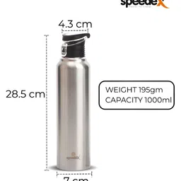 Speedex Silver-Toned Set of 4 Stainless Steel Solid Water Bottle-image-81