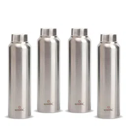 Speedex Silver-Toned Set of 4 Stainless Steel Solid Water Bottle-image-80