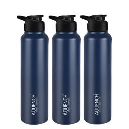 AQUENCH Blue 3 Pieces Stainless Steel Solid Water Bottles 1 L-image-84