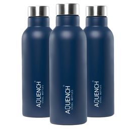 AQUENCH Blue 3 Pieces Stainless Steel Solid Water Bottles 1 L-image-101