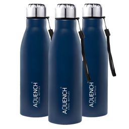 AQUENCH Blue 3 Pieces  Stainless Steel Solid Water Bottle 1ltr-image-84