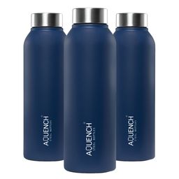 AQUENCH Blue 3 Pieces Stainless Steel Solid Water Bottle-image-83