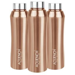 AQUENCH Copper-Toned 3 Pieces Stainless Steel Water Bottles 1 L-image-72