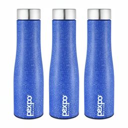 Pexpo Blue 3 Pieces Stainless Steel Screw Cap Water Bottle 1 L-image-67