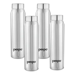 Pexpo Silver-Toned 4 Pieces Stainless Steel Water Bottle-4