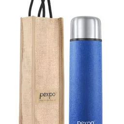 Pexpo Flamingo Blue ISI Certified Thermosteel Hot and Cold flask Insulated Water Bottle 1L-image-98
