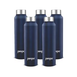 Pexpo Blue 5 Pieces Stainless Steel Single Wall Vacuum Water Bottle-23