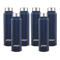 Pexpo Blue 6 Pieces Stainless Steel Single Wall Vacuum Water Bottle 1 L Each-image-87
