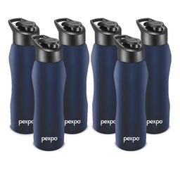 Pexpo Blue 6 Pieces Stainless Steel Single Wall Vacuum Water Bottle 1L-image-31