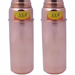 Shivshakti Arts Brown 2 Pcs Copper Water Bottles 750 ml-image-65