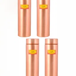 Shivshakti Arts Brown 4 Pcs Copper Water Bottles 550 Ml-8
