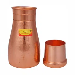 Shivshakti Arts Copper Solid Water Bottle 1L-19