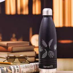 Servewell Indus Black Printed Stainless Steel Water Bottle 750 ml-image-63