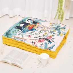 blanc9 Multicolor Cotton Floral 20x20 inches Floor Cushion-picture-22