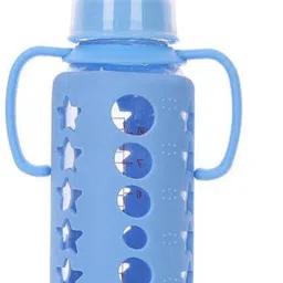 Glass Bottle with Cozy Silicone Cover & Handel, BPA Free Silicone Nipple. - 240 ml-image-77