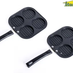 Non -Stick Uttapam Tawa Pack Of 2|4 Cavity Mini Pancake Maker |Mini Idli Pan Tawa 19.5 cm diameter-image-52