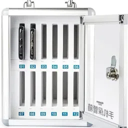 Cell Phone Locker 12 Slots Metal Mobile Phone Storage Box Storage Safe Locker-image-70