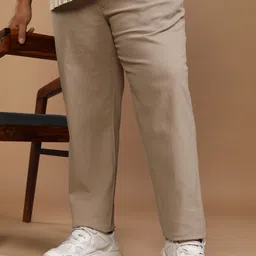 highlander Men Regular Fit Khaki Cotton Blend Trousers-picture-24