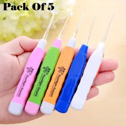 (5Pcs) Flashing Light Led Digging Ear Wax Remover Cleaner Tool (Multicolor)-image-40
