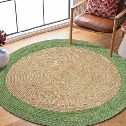 mric Multicolor Geometric Jute 3 ft x 3 ft Machine Made Round Carpet-picture-15