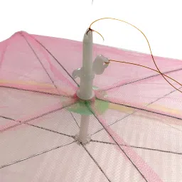twinkle care Polyester Infants Washable Baby Mosquito Net 6Ribs Foldable Dome with Designer Lases | Portable & Washable Mosquito Net image 2