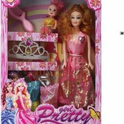 Fashion Girl Doll 2 Dresses 3 Pairs of Shoes 1 Purses 1 Earring Accessories (Multicolor)-27
