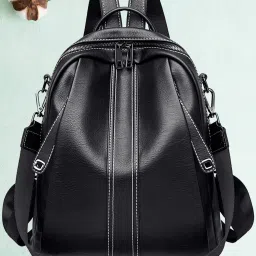 Medium 23 L Laptop Backpack Women Leather Convertible Shoulder Bag Ladies Anti-theft Satchel Sling Travel-image-35