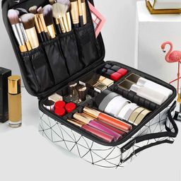 HOUSE OF QUIRK Women Silver Toned Printed Waterproof Vanity Organizer-image-38