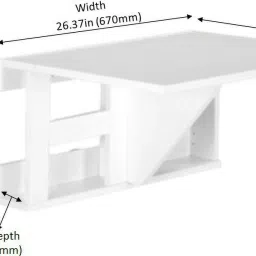 invisible bed Folding Table with Shelf and Storage Engineered Wood Study Table image 4