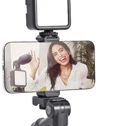 MAFAI Mobile Vlogging Kit with Microphone Tripod Stand Monopod, Tripod Kit-19
