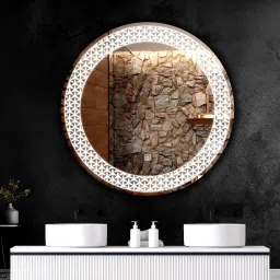 LED Mirror Glass with Sensor for Bathroom/3 Tone Light- (24x24 inch) Bathroom Mirror-image-52
