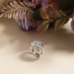 Modern Crossover Lattice Silver Ring Sterling Silver Cubic Zirconia Sterling Silver Plated Ring-image-30