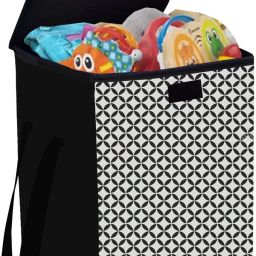 35 L Black, White Laundry Basket-12