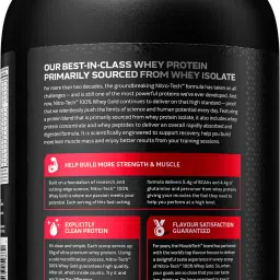 muscletech NitroTech 100% Whey Gold for Muscle Support & Recovery - Primary Source Isolate Whey Protein image 3
