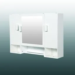 WINACO Monalisa White Acrylic 18" x4" x 14" Bathroom Wall Mirror Cabinet Acrylic Wall Shelf-image-65